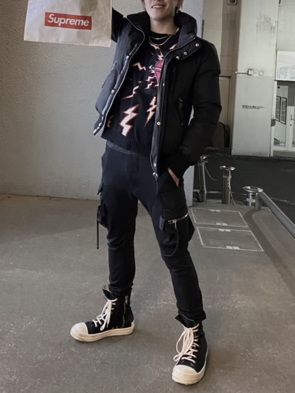 【コーデに抜け感カラー】RICK OWENS DRKSHDW スニーカー カーキ Rick Owens DRKSHDW】スニーカーから考える『春ファッション