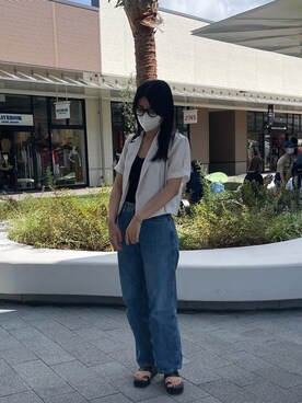 「UNE MANSION（ユヌマンション）のアイテム（ジャケット/アウター）」を使った、satsukiさん（レディース・165cm）の夏コーディネート
