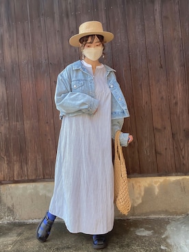 「ap retro（アプレトロ）のアイテム（デニムジャケット）」を使った、kuuuuraさん（レディース・158cm）の春コーディネート
