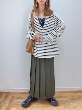 「ap retro（アプレトロ）のアイテム（スウェット）」を使った、kuuuuraさん（レディース・158cm）の秋コーディネート