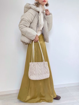 「タートル」｜「アイテム（ダウンジャケット/コート）」を使った、kuuuuraさん（レディース・158cm）の冬コーディネート