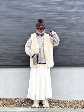 「BAYFLOW（ベイフロー）のアイテム（ショルダーバッグ）」を使った、kuuuuraさん（レディース・158cm）の秋コーディネート