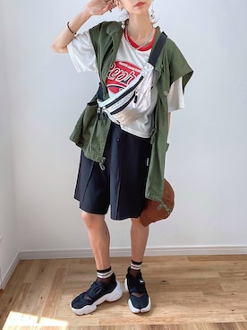 「VLANK（ブランク）のアイテム」を使った、kuuuuraさん（レディース・158cm）の夏コーディネート