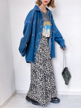 「ap retro（アプレトロ）のアイテム（デニムジャケット）」を使った、kuuuuraさん（レディース・158cm）の秋コーディネート