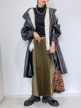 「DHOLIC STYLE（ディーホリックスタイル）のアイテム（ベスト）」を使った、kuuuuraさん（レディース・158cm）の冬コーディネート