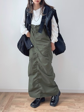 「ベストコーデ」｜「アイテム（ジャンパースカート）」を使った、kuuuuraさん（レディース・158cm）の秋コーディネート