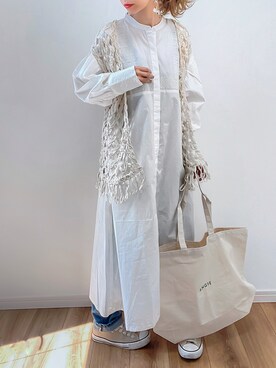 「ごきげんウィーク」｜「アイテム（シャツワンピース）」を使った、kuuuuraさん（レディース・158cm）の春コーディネート