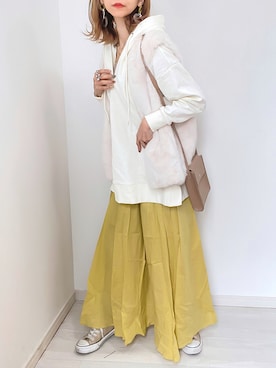 「DHOLIC STYLE（ディーホリックスタイル）のアイテム（ベスト）」を使った、kuuuuraさん（レディース・158cm）の春コーディネート