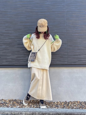 「アイテム（キャップ）」を使った、kuuuuraさん（レディース・158cm）の秋コーディネート