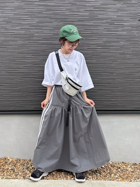 「アイテム（ボディバッグ/ウエストポーチ）」を使った、kuuuuraさん（レディース・158cm）の春コーディネート