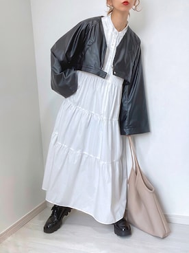 「おとなコーデ」｜「アイテム（ステンカラーコート）」を使った、kuuuuraさん（レディース・158cm）の夏コーディネート