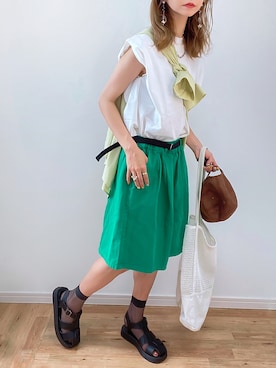 「VLANK（ブランク）のアイテム」を使った、kuuuuraさん（レディース・158cm）の夏コーディネート