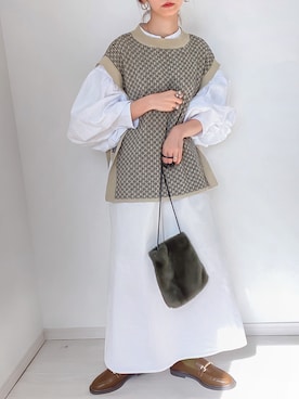 「MATCH&more（マッチアンドモア）のアイテム」を使った、kuuuuraさん（レディース・158cm）の春コーディネート