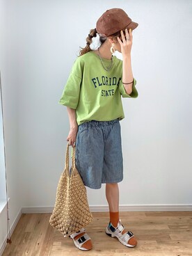 「VLANK（ブランク）のアイテム」を使った、kuuuuraさん（レディース・158cm）の夏コーディネート