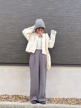 「アイテム（ローファー）」を使った、kuuuuraさん（レディース・158cm）の秋コーディネート