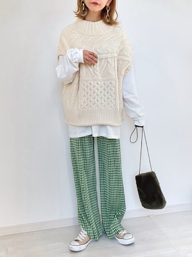「VACANCY（ヴァカンシー）のアイテム（トップス）」を使った、kuuuuraさん（レディース・158cm）の秋コーディネート