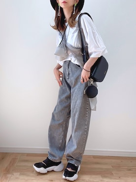 「アイテム（ピアス（両耳用））」を使った、kuuuuraさん（レディース・158cm）の夏コーディネート