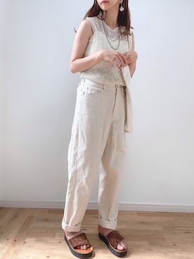 「ap retro（アプレトロ）のアイテム（パンツ）」を使った、kuuuuraさん（レディース・158cm）の秋コーディネート