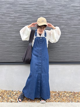 「JUNOAH（ジュノア）のアイテム（Tシャツ/カットソー）」を使った、kuuuuraさん（レディース・158cm）の夏コーディネート