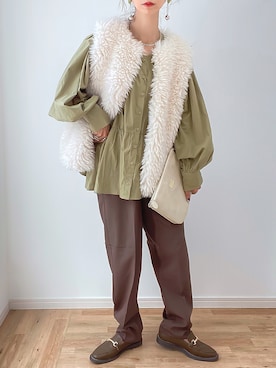 「ap retro（アプレトロ）のアイテム（パンツ）」を使った、kuuuuraさん（レディース・158cm）の秋コーディネート