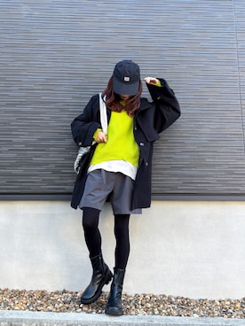 「アイテム（キャップ）」を使った、kuuuuraさん（レディース・158cm）の秋コーディネート