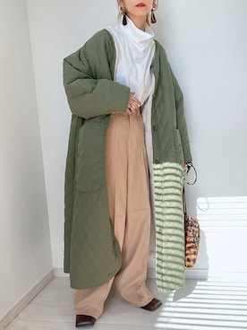 「ECRIRE（エクリール）のアイテム（スラックス）」を使った、kuuuuraさん（レディース・158cm）の秋コーディネート