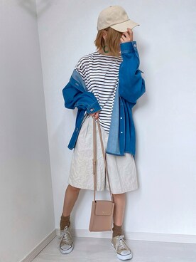 「ap retro（アプレトロ）のアイテム（デニムジャケット）」を使った、kuuuuraさん（レディース・158cm）の夏コーディネート