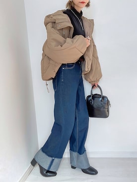 「CIENA（シエナ）のアイテム（ダウンジャケット/コート）」を使った、kuuuuraさん（レディース・158cm）の秋コーディネート