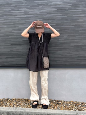 「BAYFLOW（ベイフロー）のアイテム」を使った、kuuuuraさん（レディース・158cm）の夏コーディネート