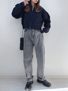 「ap retro（アプレトロ）のアイテム（パンツ）」を使った、kuuuuraさん（レディース・158cm）の冬コーディネート