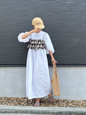 「BAYFLOW（ベイフロー）のアイテム」を使った、kuuuuraさん（レディース・158cm）の夏コーディネート