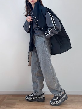 「ap retro（アプレトロ）のアイテム（パンツ）」を使った、kuuuuraさん（レディース・158cm）の冬コーディネート