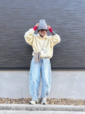 「アイテム（帽子）」を使った、kuuuuraさん（レディース・158cm）の冬コーディネート