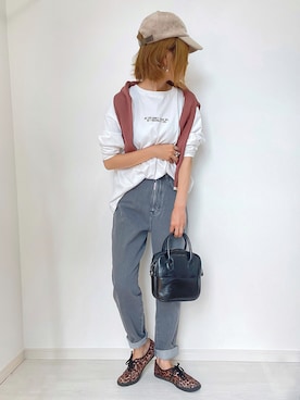 「LAKOLE（ラコレ）のアイテム（キャップ）」を使った、kuuuuraさん（レディース・158cm）の秋コーディネート