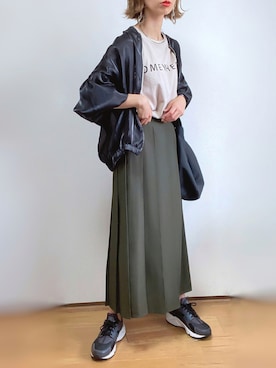「ap retro（アプレトロ）のアイテム（ブルゾン）」を使った、kuuuuraさん（レディース・158cm）の夏コーディネート