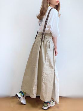 「dazzlin（ダズリン）のアイテム（ジャンパースカート）」を使った、kuuuuraさん（レディース・158cm）の夏コーディネート