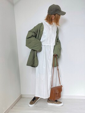 「ap retro（アプレトロ）のアイテム（シャツワンピース）」を使った、kuuuuraさん（レディース・158cm）の秋コーディネート