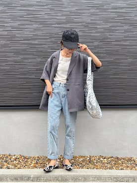 「お出かけスタイル」｜「アイテム（アクセサリー）」を使った、kuuuuraさん（レディース・158cm）の夏コーディネート