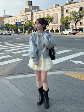 「アイテム（ボストンバッグ）」を使った、mayoさん（レディース・153cm）の冬コーディネート