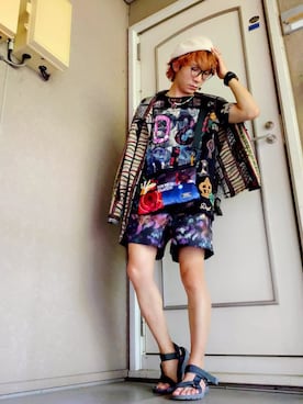 「Desigual（デシグアル）のアイテム（トップス）」を使った、凜ノ助さん（メンズ・165cm）の夏コーディネート