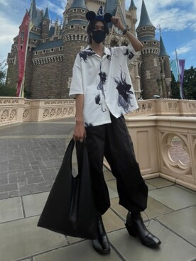 「ADRER（アドラー）のHigh sole leather heel boots/ハイソールレザーヒールブーツ（ブーツ）」を使った、Aruさん（メンズ・180cm）の夏コーディネート