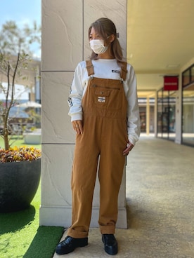 「アビレックス(AVIREX)」｜「アイテム（オールインワン・サロペット）」を使った、Reinaさん（レディース・155cm）の春コーディネート