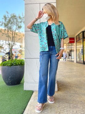 「AVIREX DEPOT」｜Reinaさん（レディース・155cm）の春コーディネート
