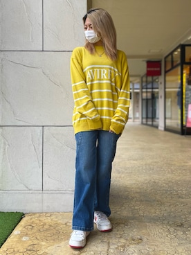 「AVIREX DEPOT」｜Reinaさん（レディース・155cm）の春コーディネート