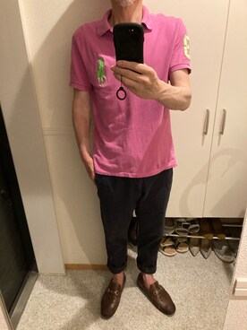 ポロシャツ ピンク系 を使った チノパン の人気ファッションコーディネート Wear