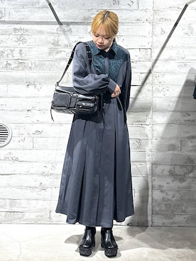 「アイテム（ワンピース/ドレス）」を使った、佐藤静香さん（レディース・159cm・20代）の秋コーディネート