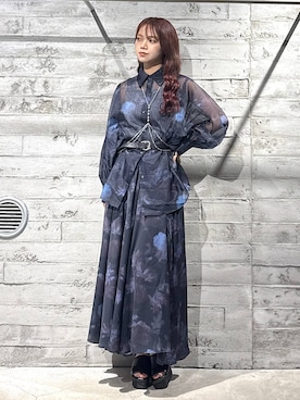 「アイテム（サスペンダー）」を使った、佐藤静香さん（レディース・159cm）の夏コーディネート