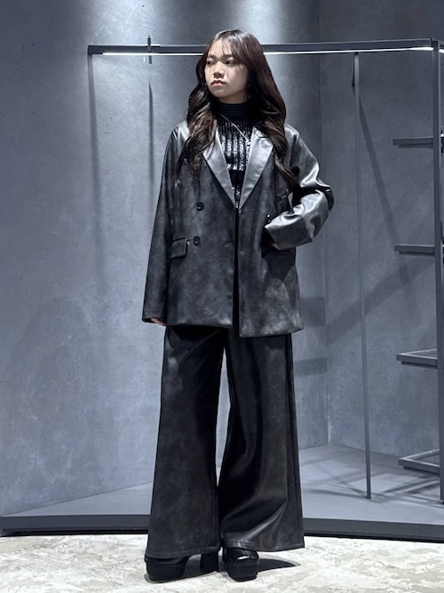 フェイクレザーダブルウエストパンツ(HARE)（その他パンツ）｜HARE