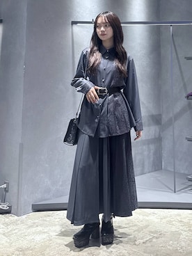 「HARE（ハレ）のアイテム（ベルト）」を使った、佐藤静香さん（レディース・159cm）の秋コーディネート