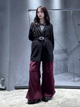 「HARE（ハレ）のアイテム（タンクトップ）」を使った、佐藤静香さん（レディース・159cm）の秋コーディネート